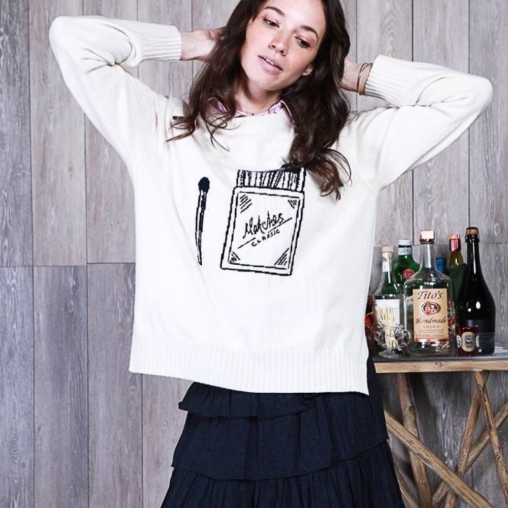 Koch Trevi The Perfect Match Graphic Wool Cashmere Sweater Women's Small